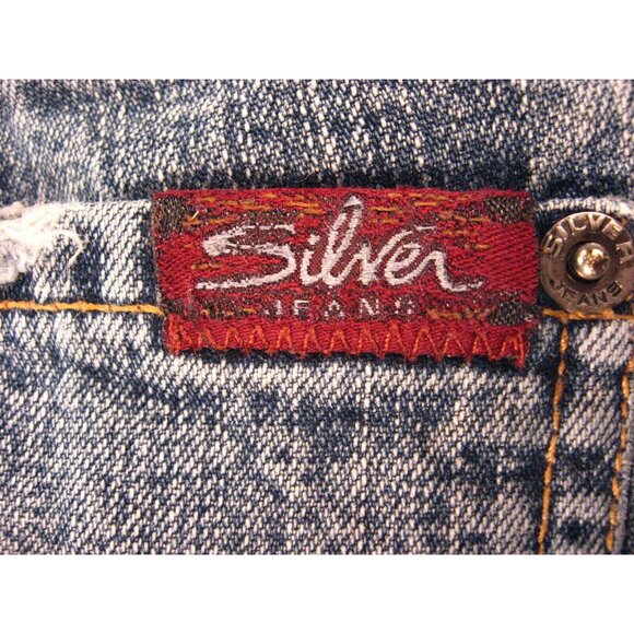 COPY - Silver Jeans CUTOFF JEAN SHORTS Womans Cut Off Sz 27 Blue Denim Destress… - Picture 7 of 9